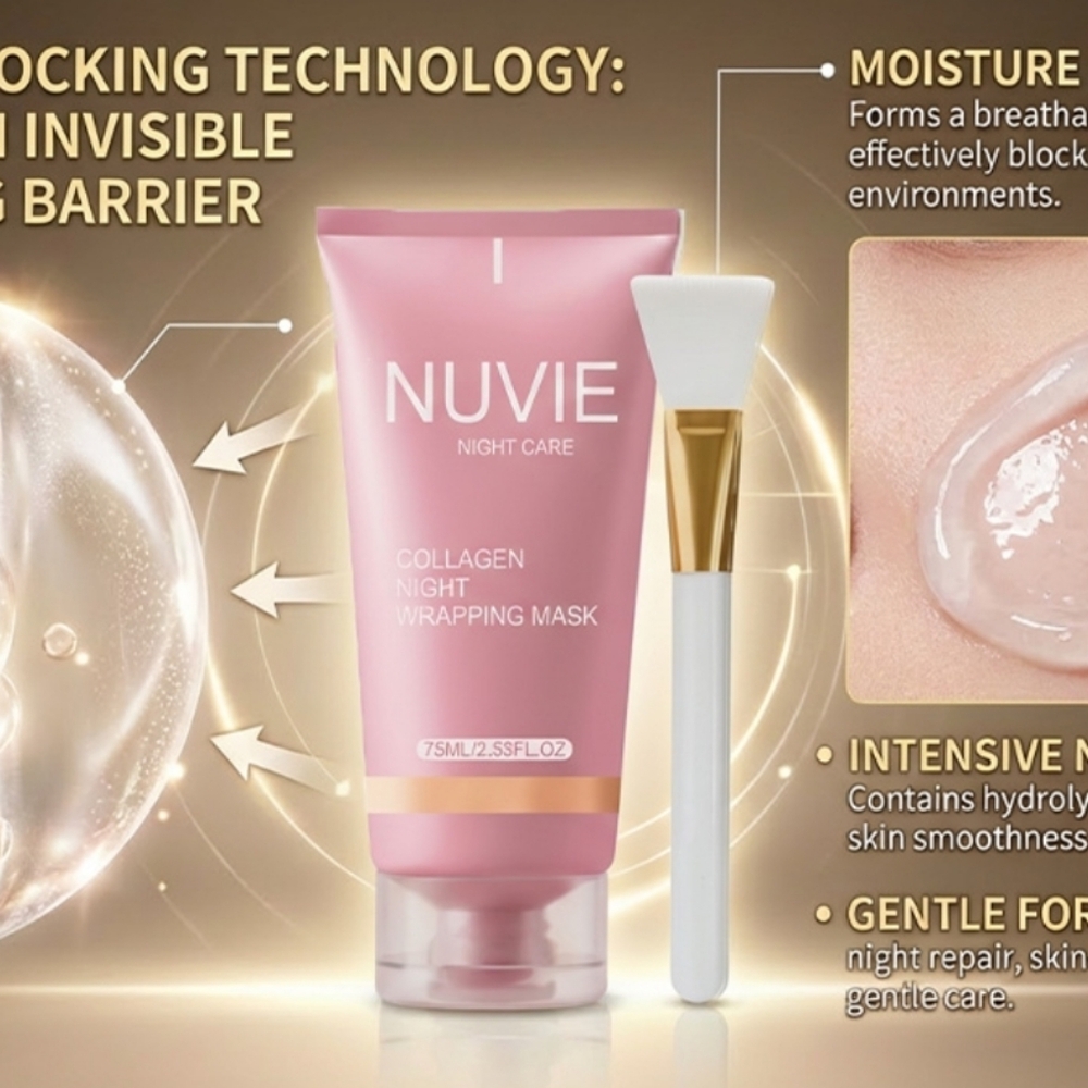 NWT NUVIE Collagen Night Wrapping Mask 2.53 Fl. Oz.
